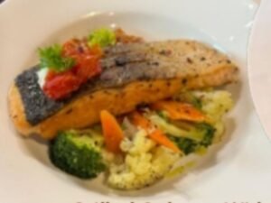 Grilled Salmon with Parmesan Garlic Cream - Madame Seri & Co, Vista Bangi